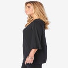 Lace V Neck Ultrasmooth® Fabric Top image number null