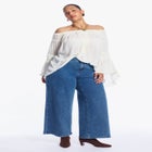 Sheer Crinkle Chiffon Off-The-Shoulder Top image number 1