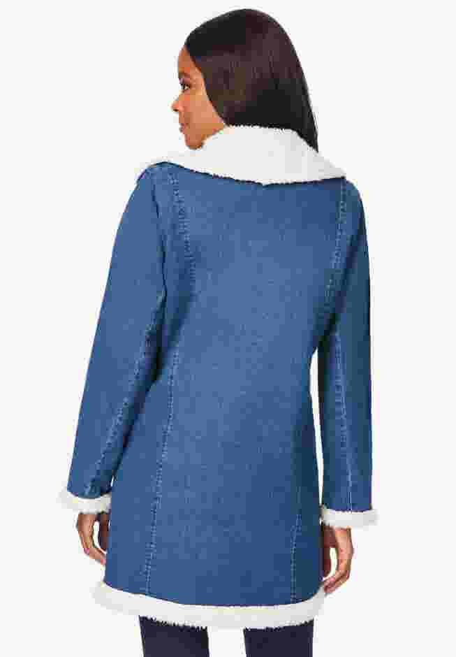Sherpa-Lined Denim Jacket image number 1