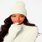 Faux Fur-Lined Beanie Hat and Glove Set. image number null
