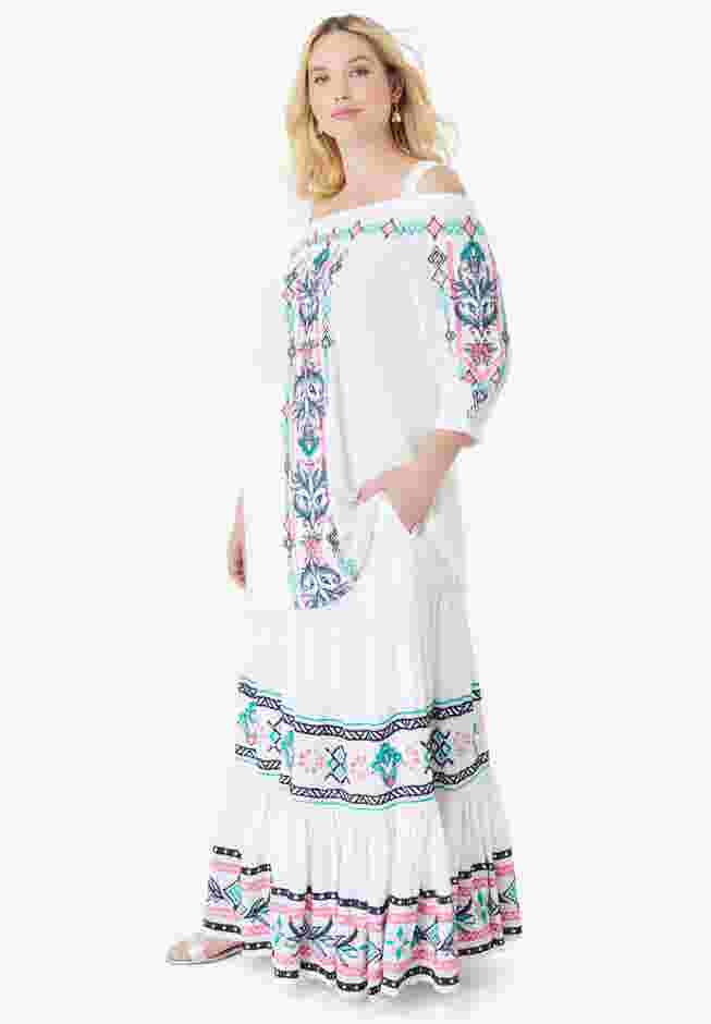 Off-The-Shoulder Embroidered Top image number 3