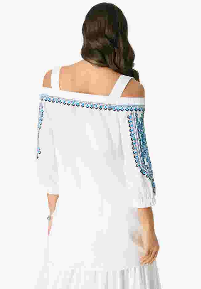Off-The-Shoulder Embroidered Top image number 1