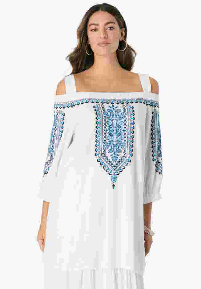 Off-The-Shoulder Embroidered Top image number 0