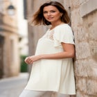 Lace Yoke Pleated Tunic image number null