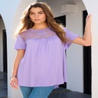 Lace Yoke Pleated Tunic image number null