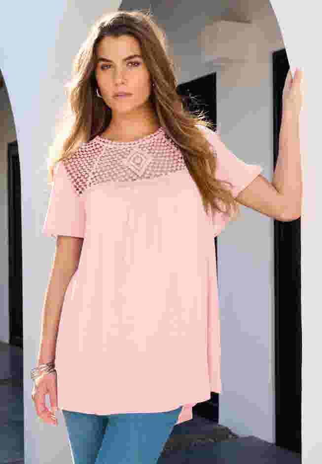 Lace Yoke Pleated Tunic image number 0