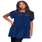 Lace Yoke Pleated Tunic image number null