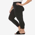 Stretch Cotton Eyelet Capri Legging image number null