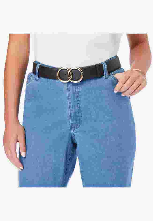 Double Ring Faux-Leather Belt image number 0