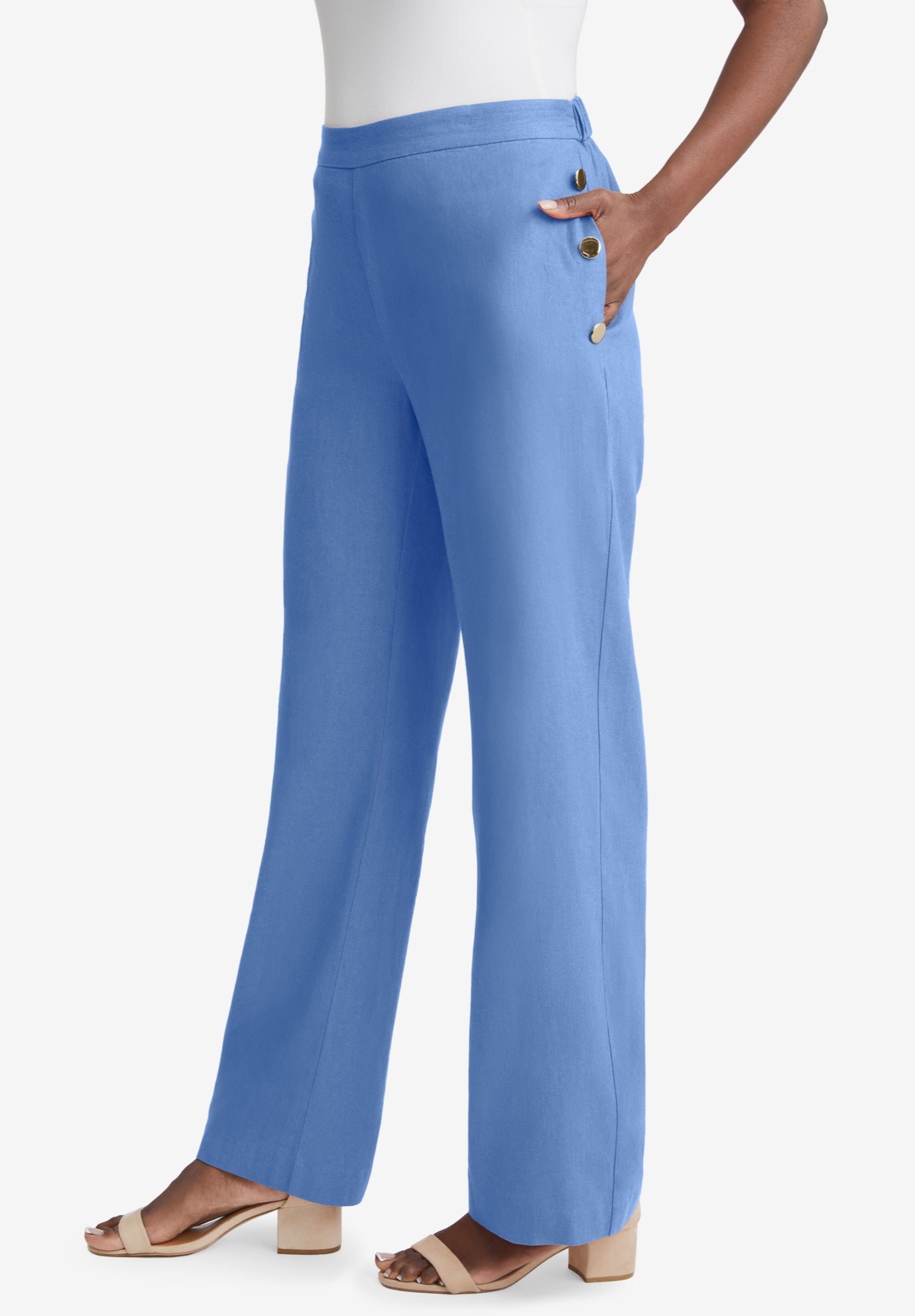 Linen Wide Leg Sailor Pant image number 2