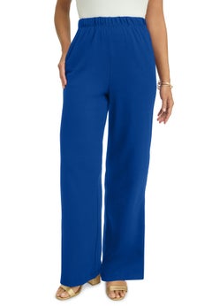 Soft Ease Cotton Knit Wide Leg Pant