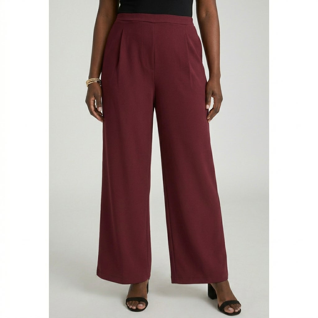 Stretch Knit Crepe Wide Leg Pant image number 0