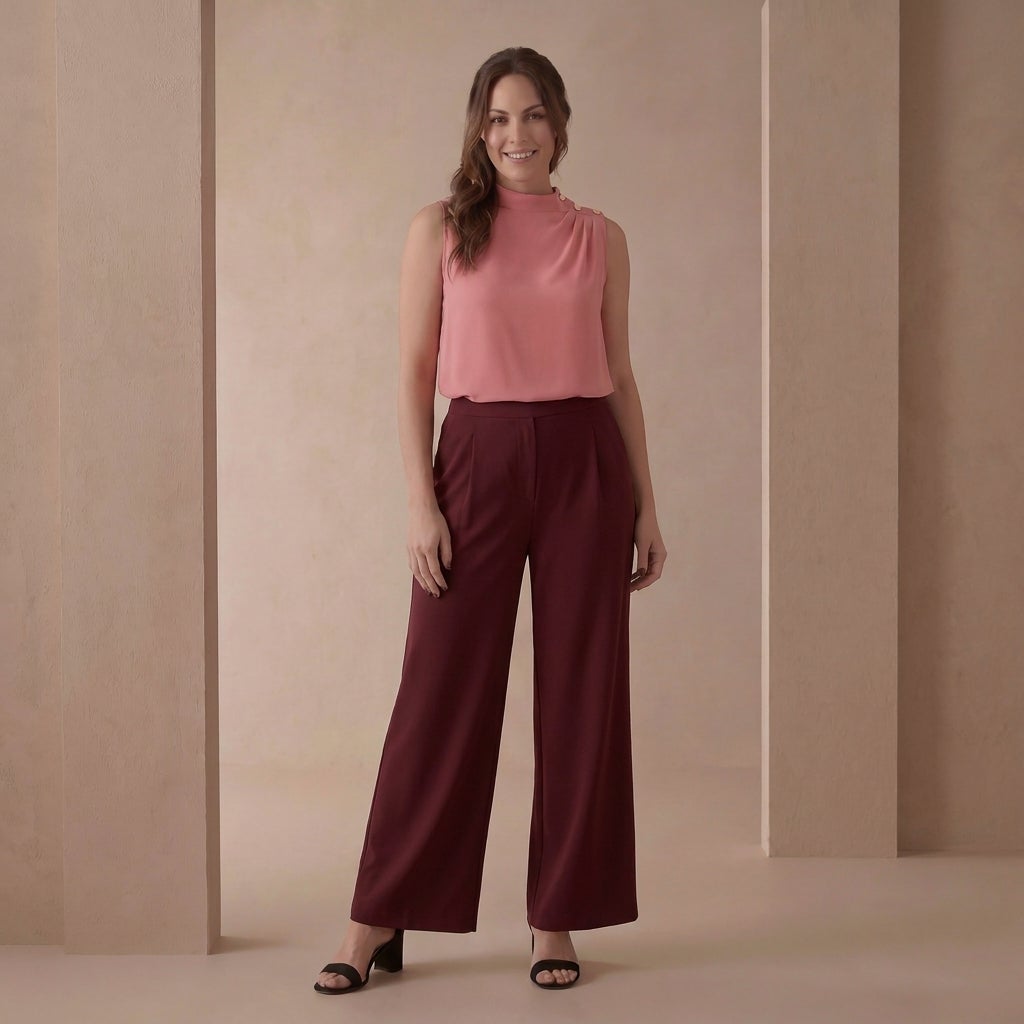 Stretch Knit Crepe Wide Leg Pant image number 1
