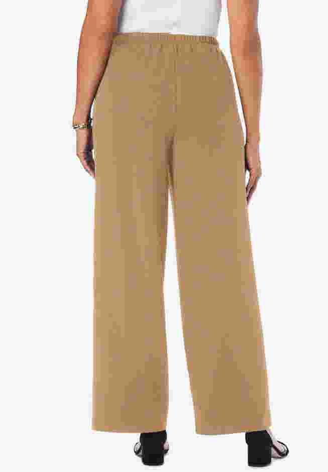 Stretch Knit Crepe Wide Leg Pant image number 1