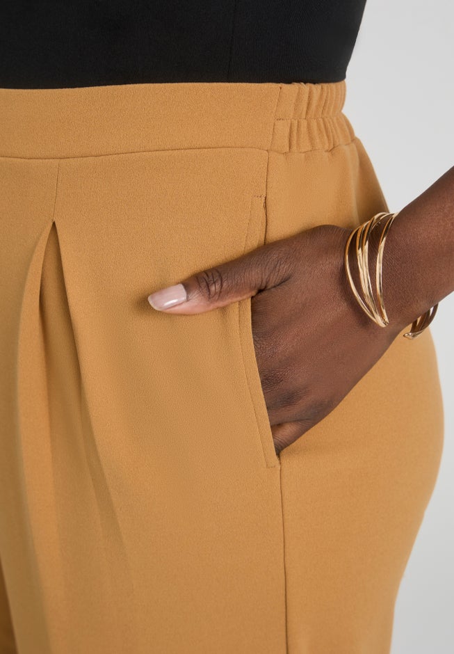 Stretch Knit Crepe Wide Leg Pant image number 3