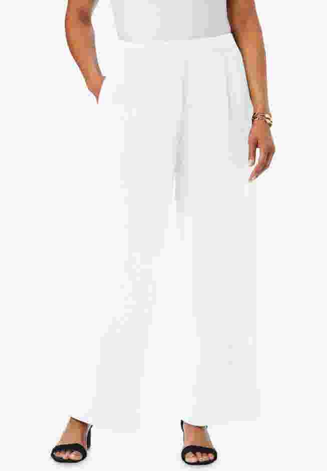 Stretch Knit Crepe Wide Leg Pant image number 0
