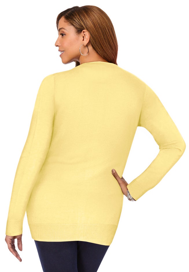 Fine Gauge Button-Front Cardigan image number 1