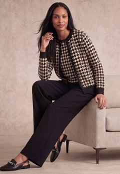 Fine Gauge Button-Front Cardigan