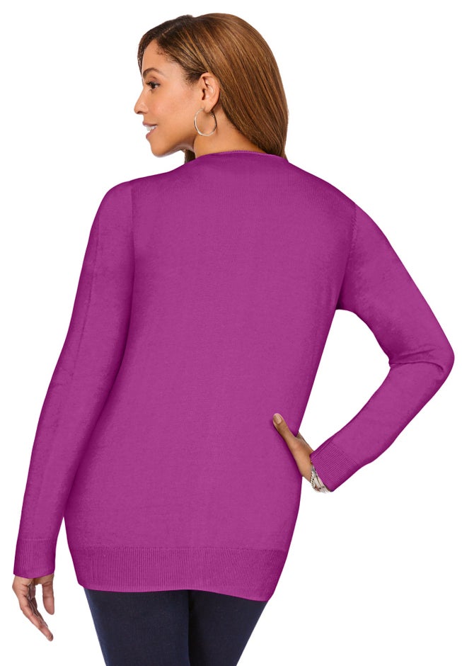 Fine Gauge Button-Front Cardigan image number 1