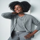 Fine Gauge Button-Front Cardigan image number null