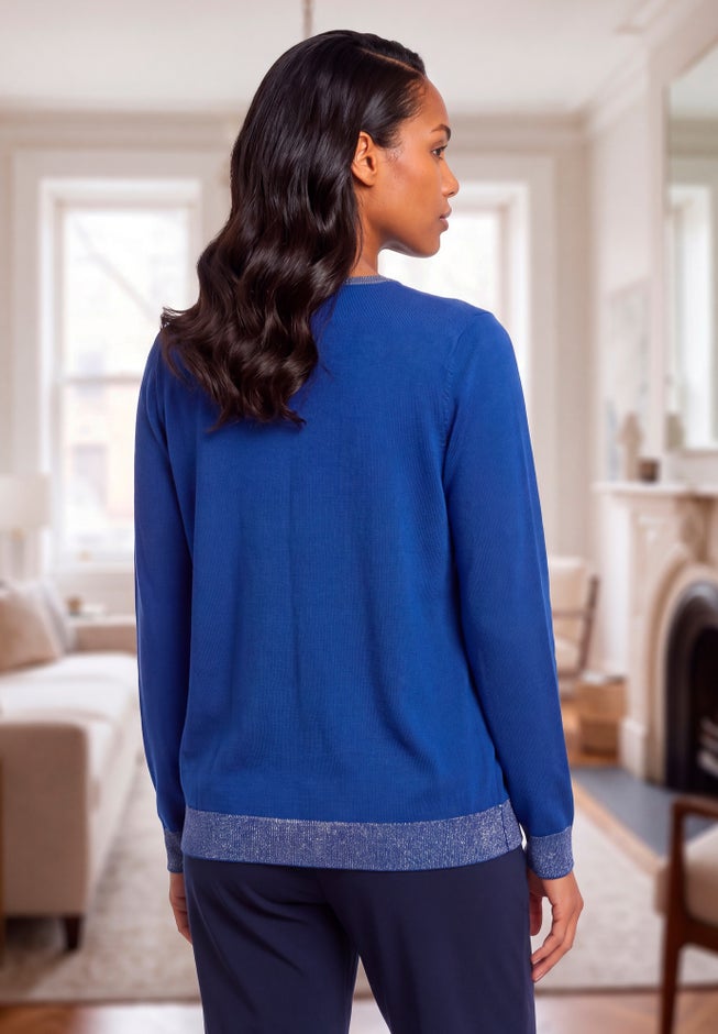 Fine Gauge Button-Front Cardigan image number 1