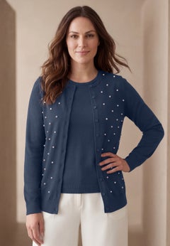 Fine Gauge Button-Front Cardigan