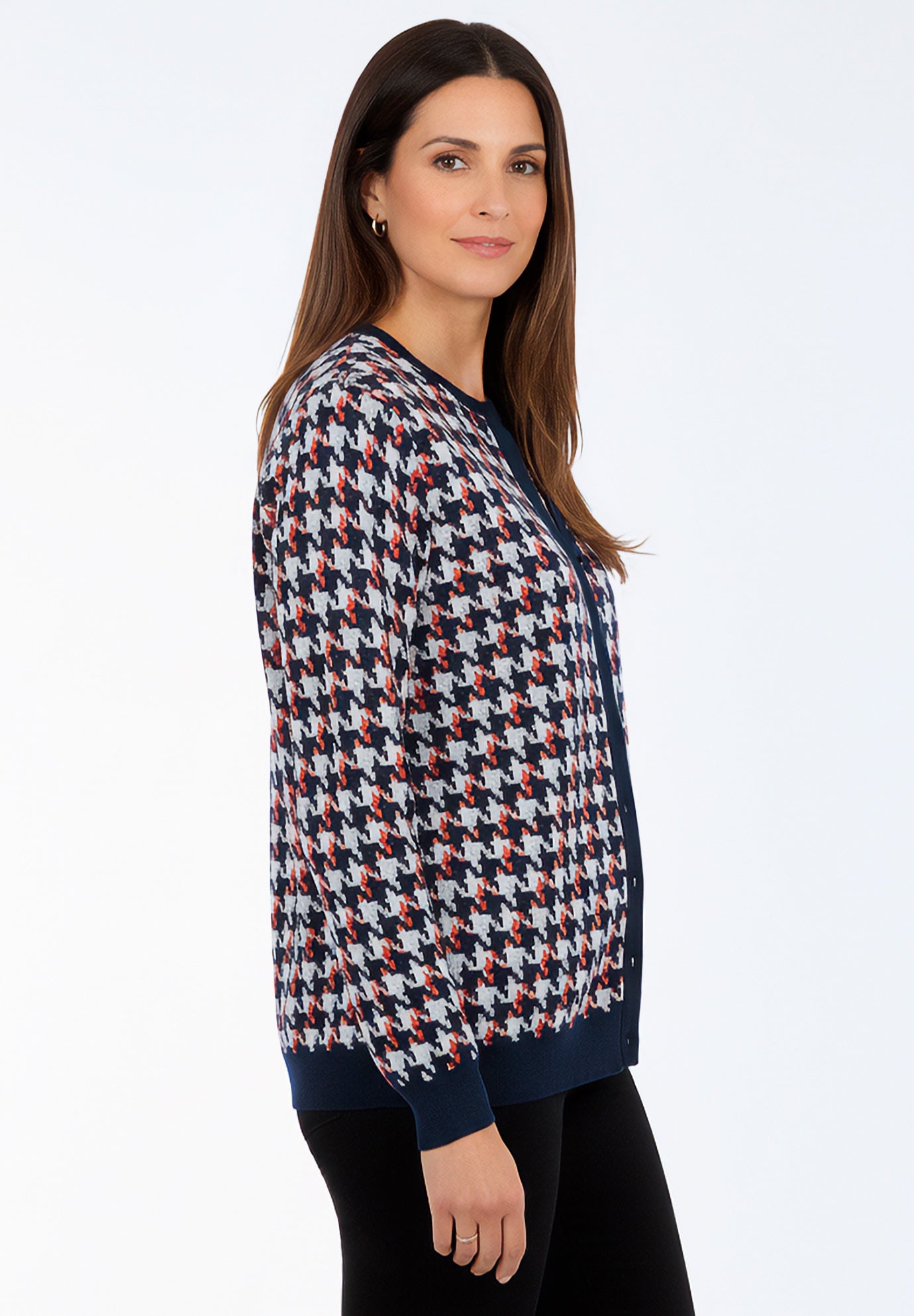 Fine Gauge Button-Front Cardigan image number 1