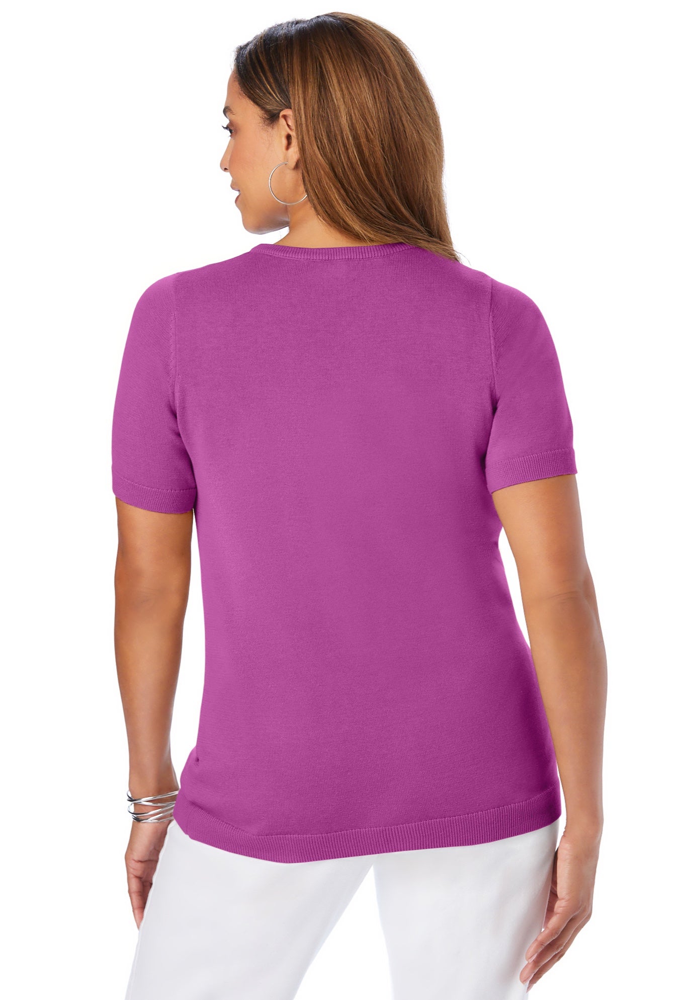 Fine Gauge Crewneck Knit Shell image number 1