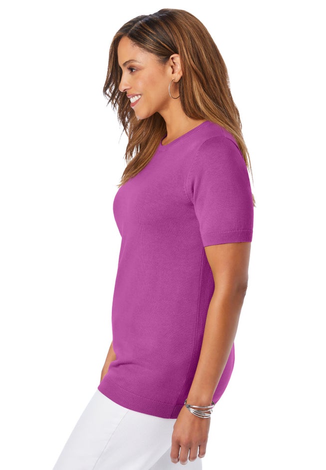 Fine Gauge Crewneck Knit Shell image number 2