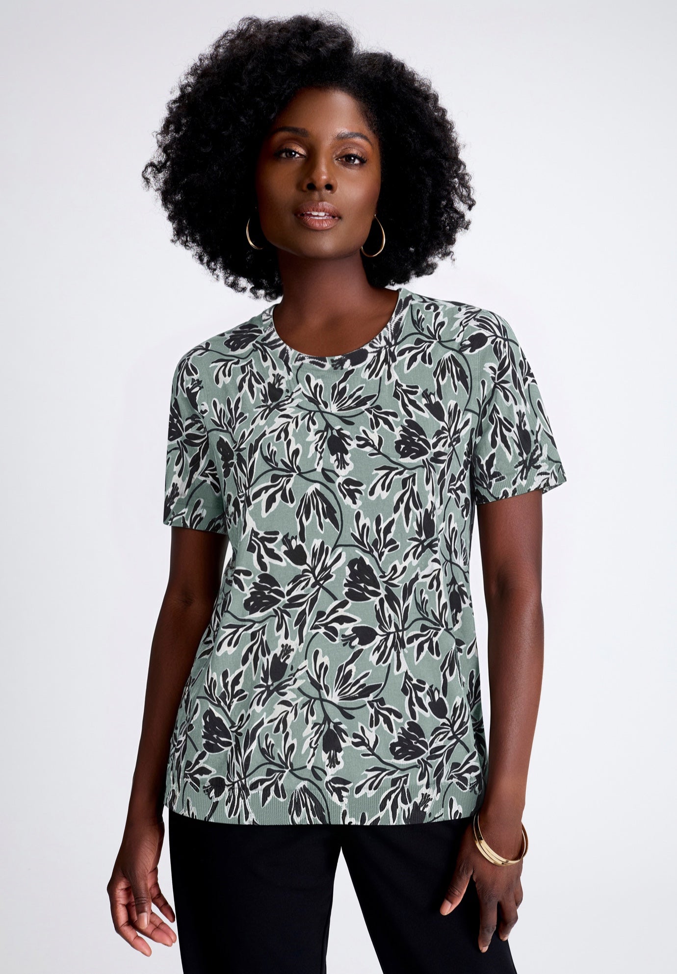 Fine Gauge Crewneck Knit Shell image number 0