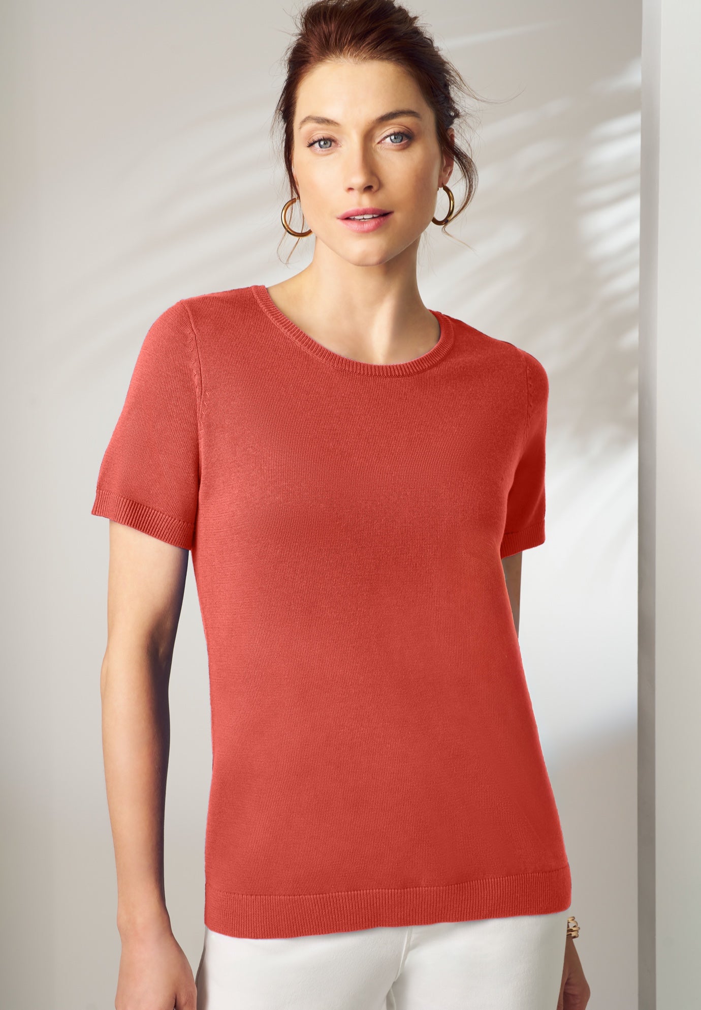 Fine Gauge Crewneck Knit Shell image number 0