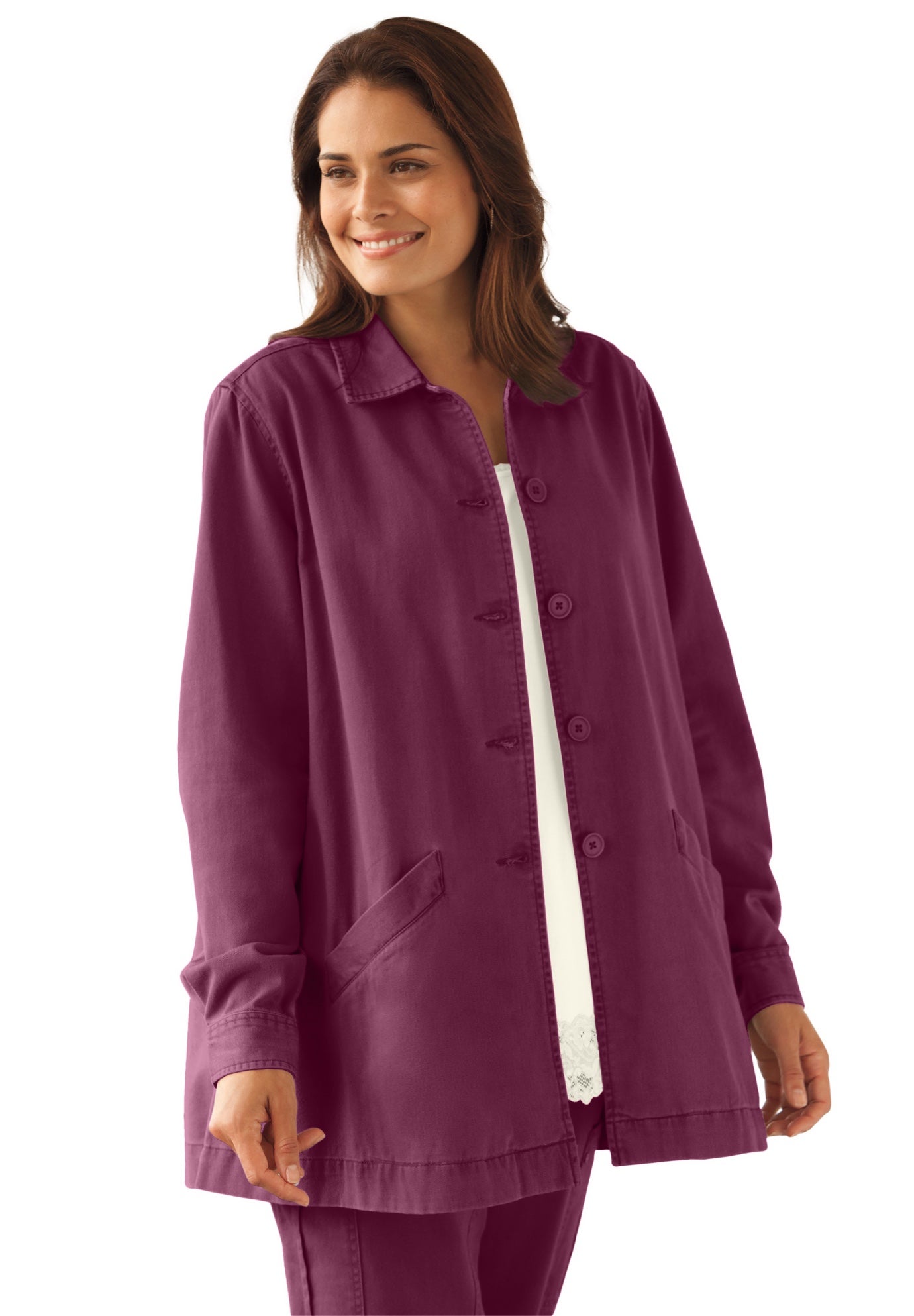 Pleat-Back Denim Jacket image number 1