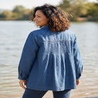Pleat-Back Denim Jacket image number null