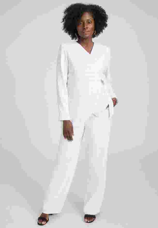 2-Piece Faux Wrap Pantsuit image number 0