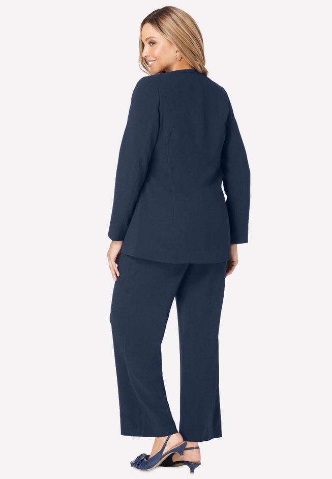2-Piece Faux Wrap Pantsuit image number 2