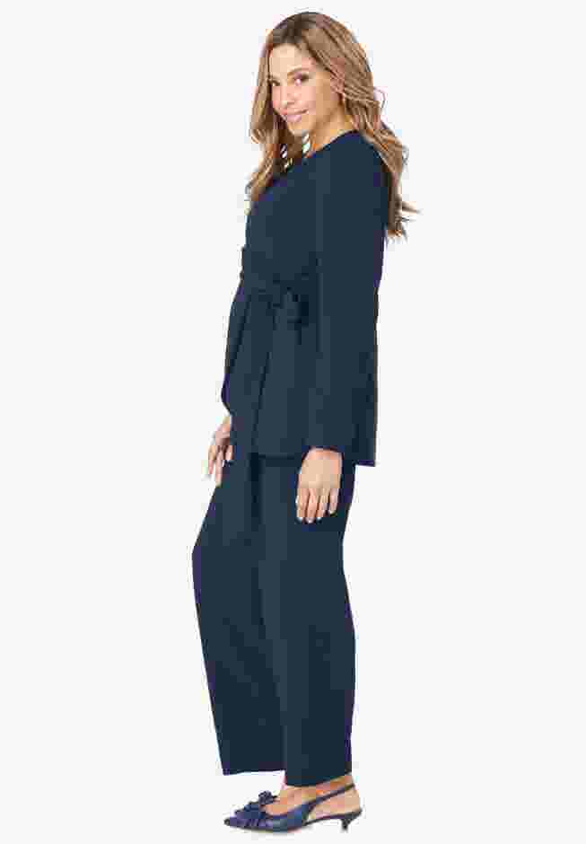 2-Piece Faux Wrap Pantsuit image number 3