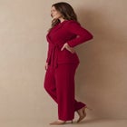 2-Piece Faux Wrap Pantsuit image number null
