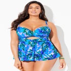 BOLD Bra Sized Twist Front Underwire Tankini Top image number null