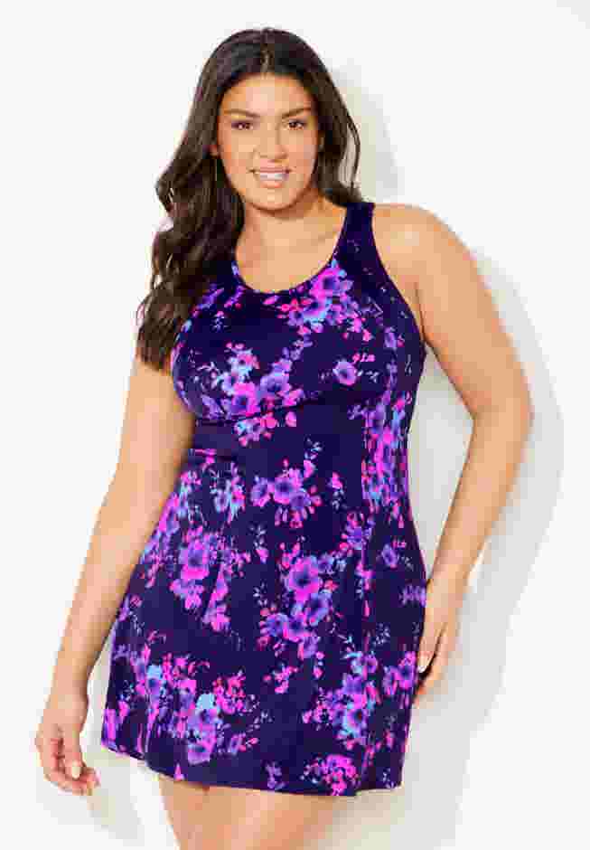 High Neck Two Piece Racerback Swimdress image number 2