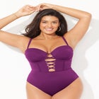 Underwire Lace Up One Piece Swimsuit image number 3
