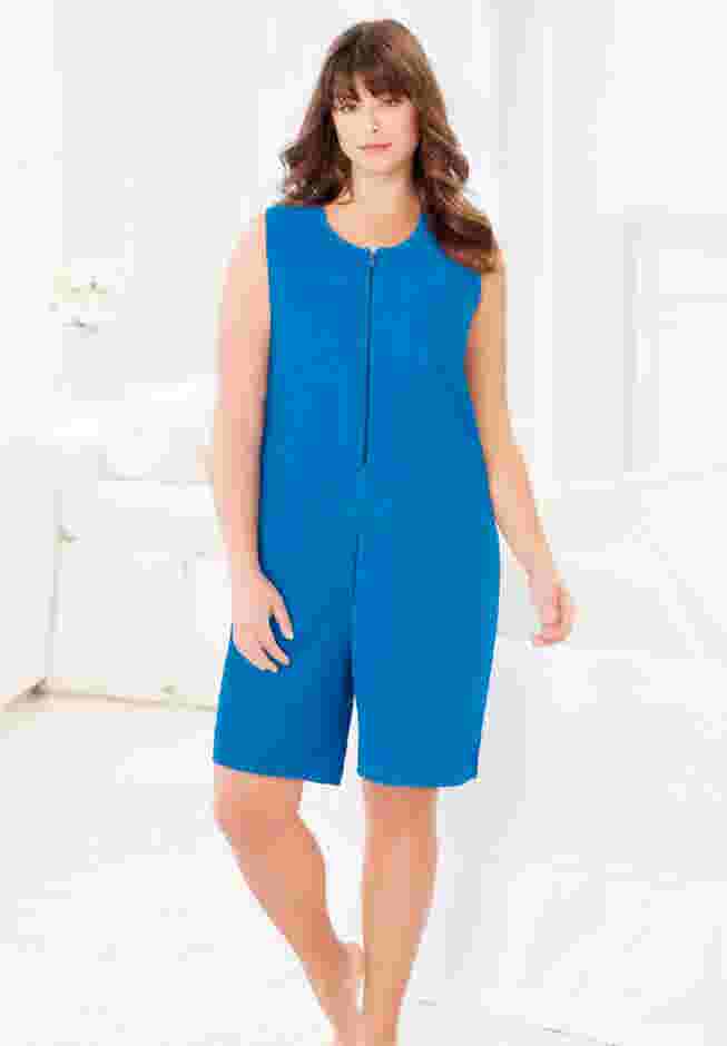 Zip-Front Terry Romper image number 5