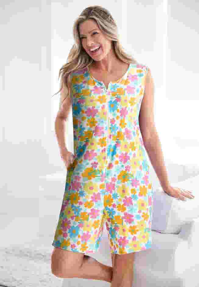 Zip-Front Terry Romper image number 7