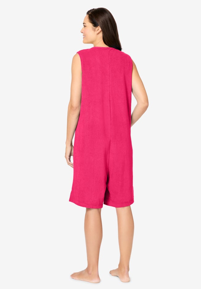 Zip-Front Terry Romper image number 1