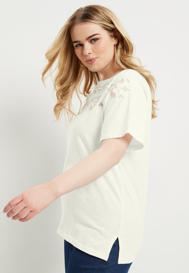 Openwork Boatneck Shirt image number null