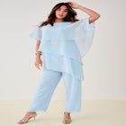 Plus-Size 2 Piece Tierred Ruffle Top and Pant Set image number null