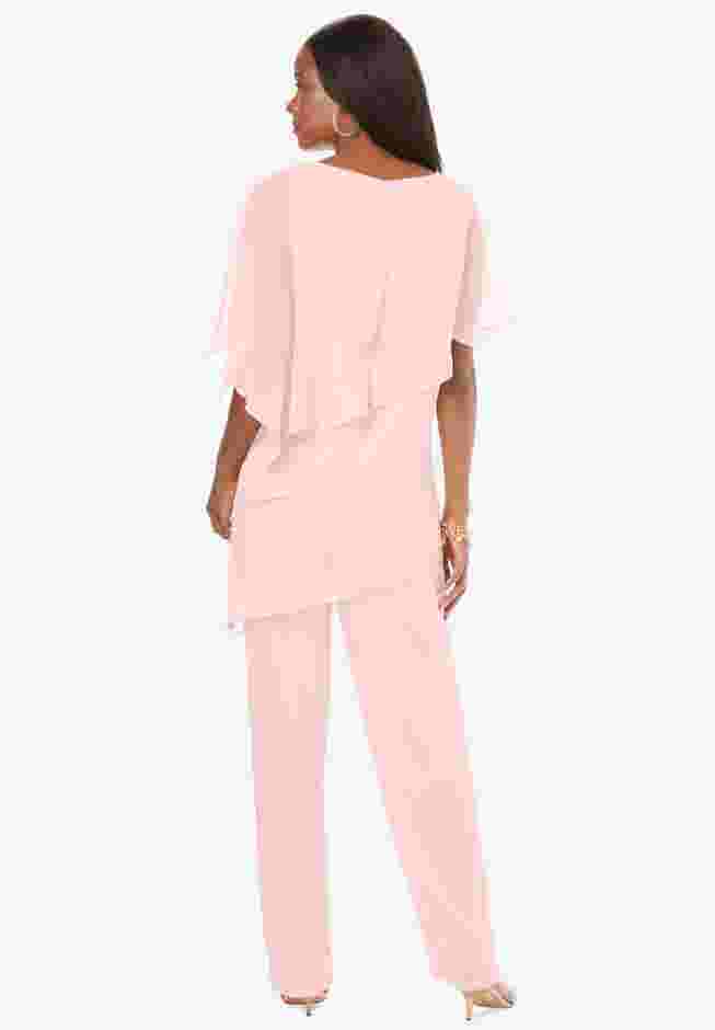 Tiered Short Sleeve Pant Set image number 1