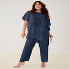 Plus-Size 2 Piece Tierred Ruffle Top and Pant Set image number null