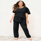 Plus-Size 2 Piece Tierred Ruffle Top and Pant Set image number null
