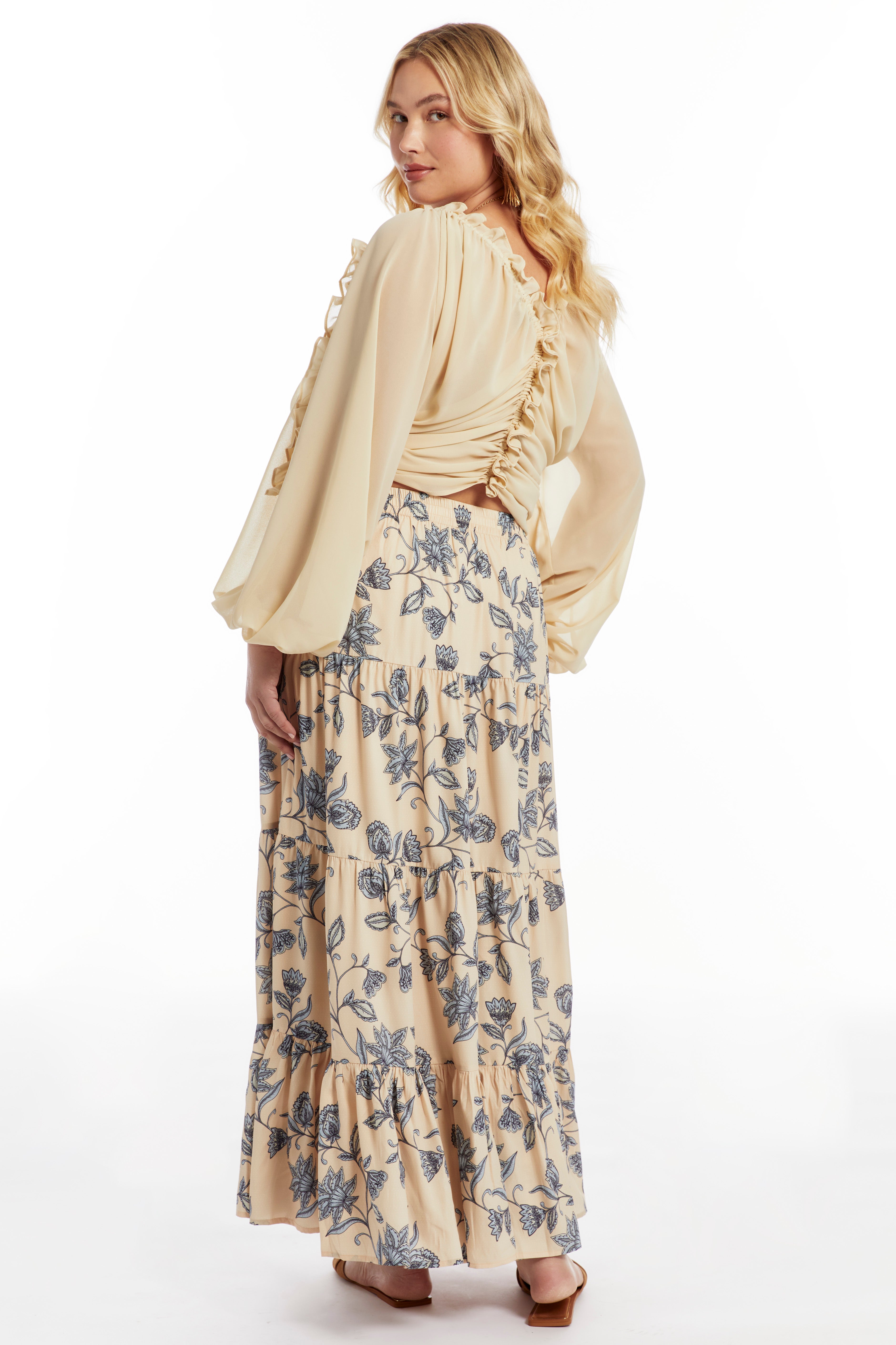 Tiered Midi Skirt image number 2