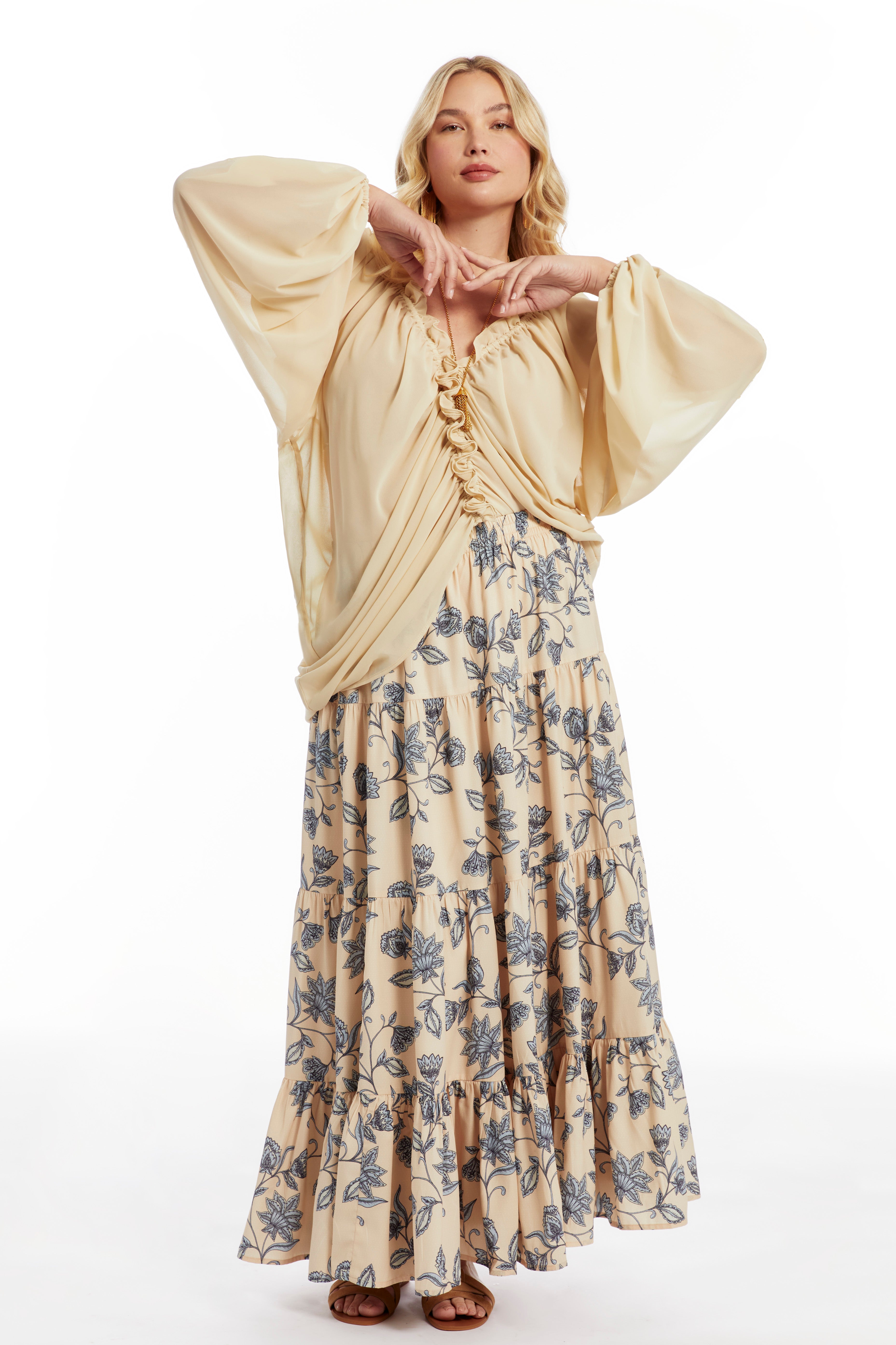 Tiered Midi Skirt image number 0